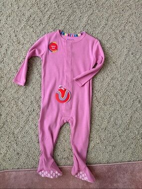 MagneticMe Pink Ribbed Footed One-Piece Pajama